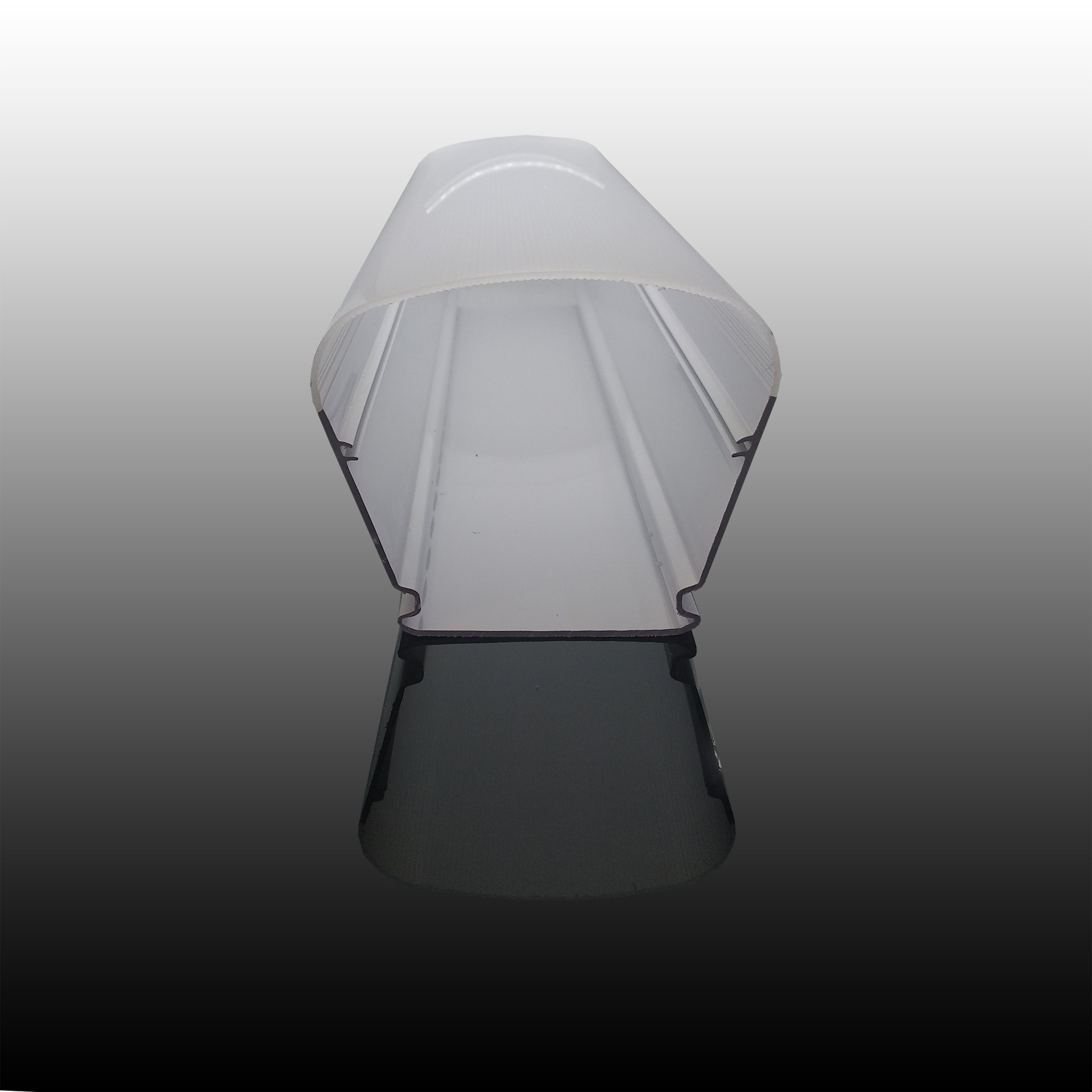 包工包料 pc挤出灯罩 透明乳白共挤 pc塑料异型材 按图样开模订做