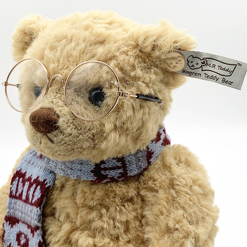 mr198-4戴眼镜3色熊布娃娃 公仔 生日节日礼物 厂家直销 定制