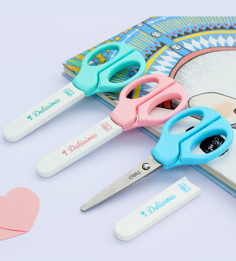 得力文具儿童剪刀小剪刀圆头小号可爱幼儿园迷你卡通剪纸手工刀