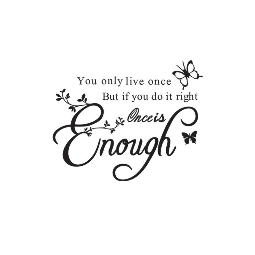 精雕英文you only live once墙贴卧室客厅装饰贴纸跨境爆款af2772