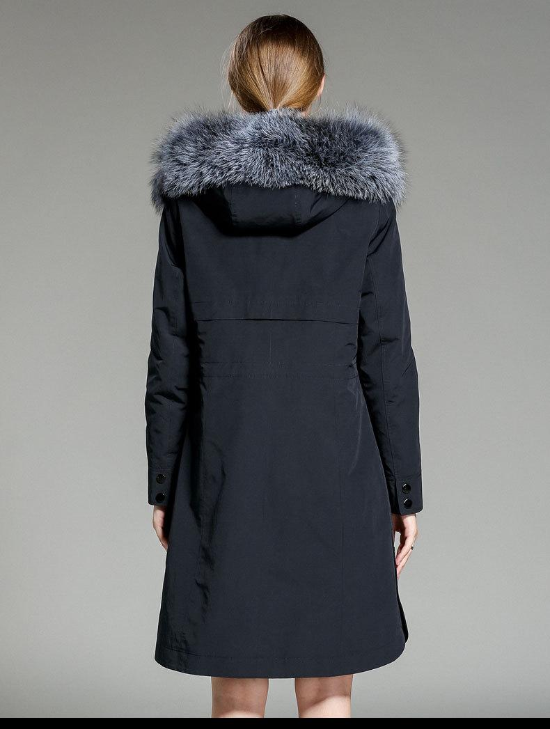 一件代发诚招代理派克服女2019冬新水貂内胆尼克服中长款皮草外套