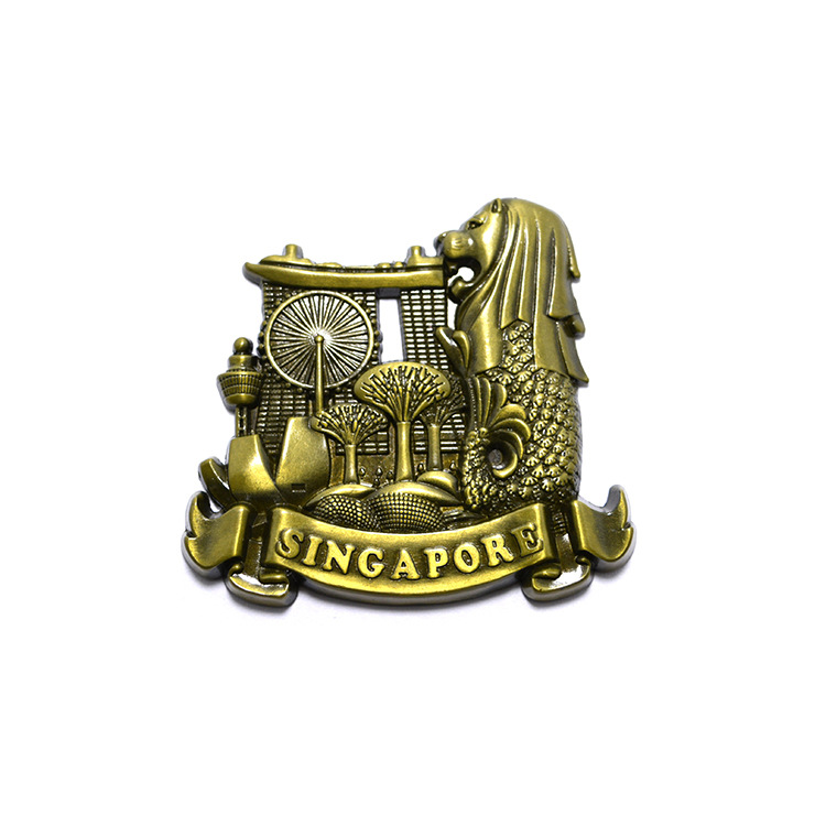 订制金属锌合金新加坡鱼尾狮公园旅游纪念活动小饰品小挂件钥匙扣