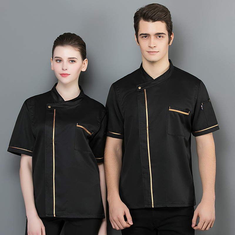 厨师工作服女短袖夏装餐饮厨房西餐西点烘培蛋糕店厨师服套装男