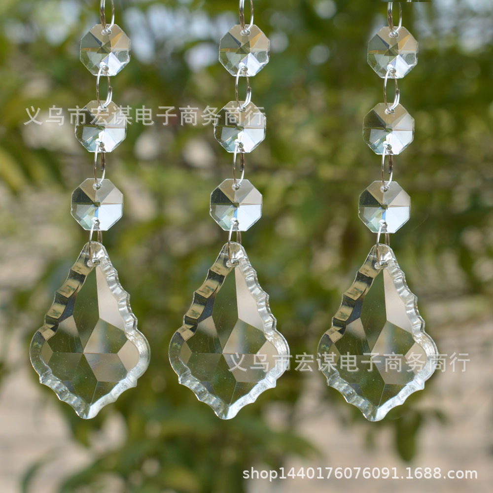 水晶灯挂坠 婚庆布景圣诞装饰用品 车载挂件 八角片吊坠 家居装饰
