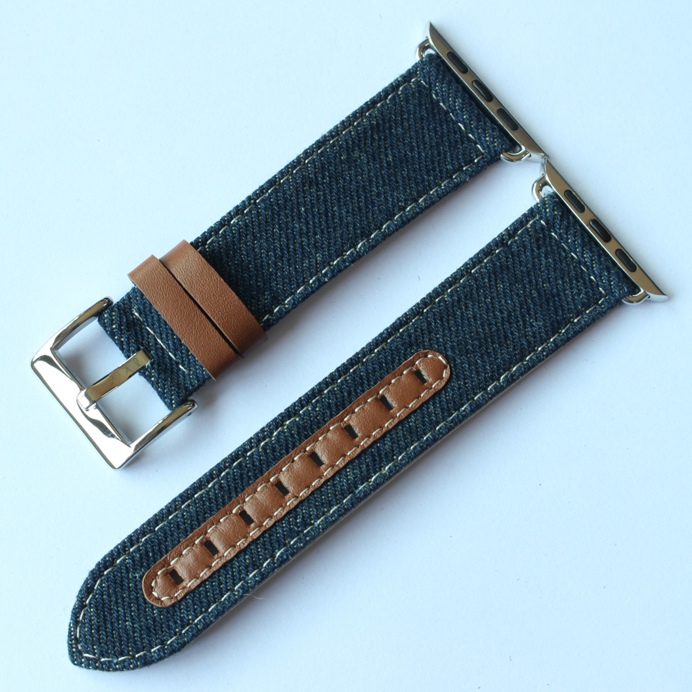 新款帆布皮手表带苹果表带连接器手表扣帆布加皮applewatch表带