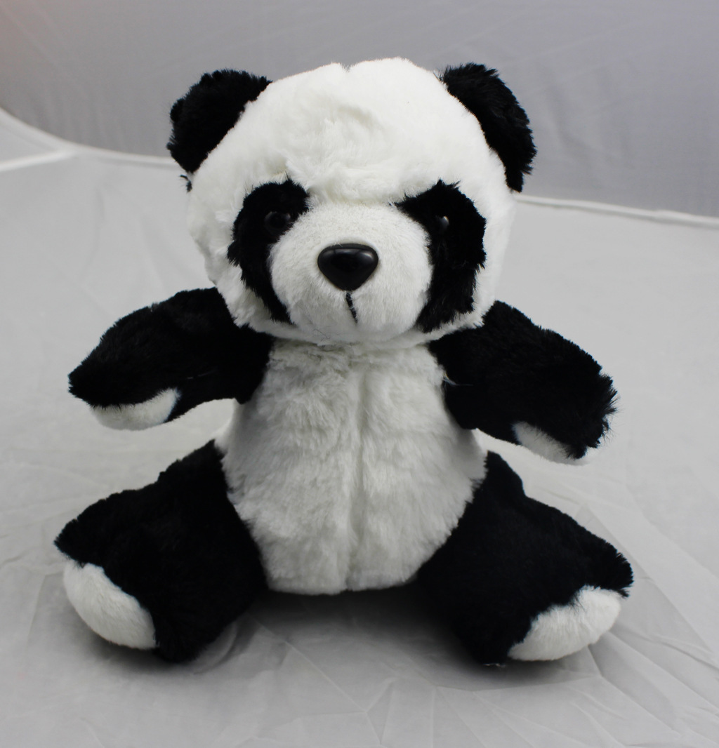 厂家直销国宝熊猫毛绒玩具 坐姿黑白小熊猫公仔抓机娃娃 可定制