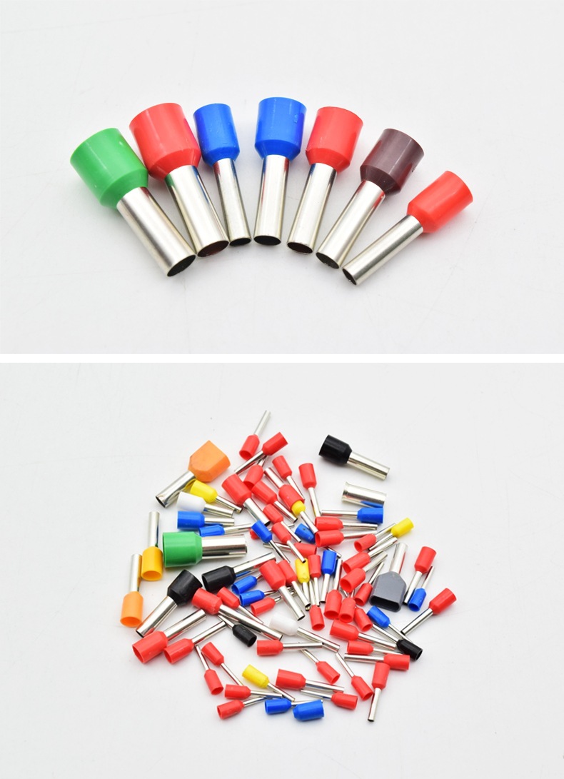 e50-25管型插针形预绝缘接线端子铜鼻子冷压端子紫铜100只/包 ve