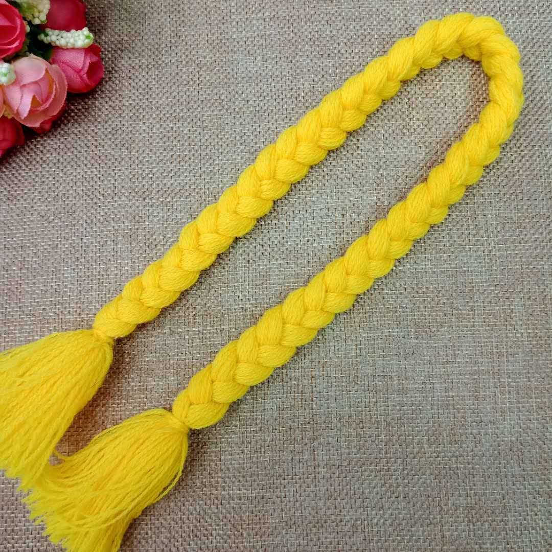 厂家直供开司米毛线三股辫子绳15cm-20cm布娃娃玩具假发鞭子