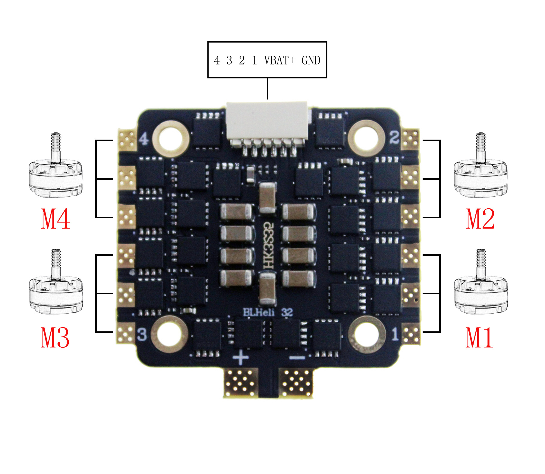 hakrc 2--6s 32位35a四合一电调blheli_32 esc