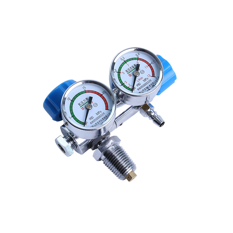 医用氧气表压力表双表家用流量表1224升减压阀