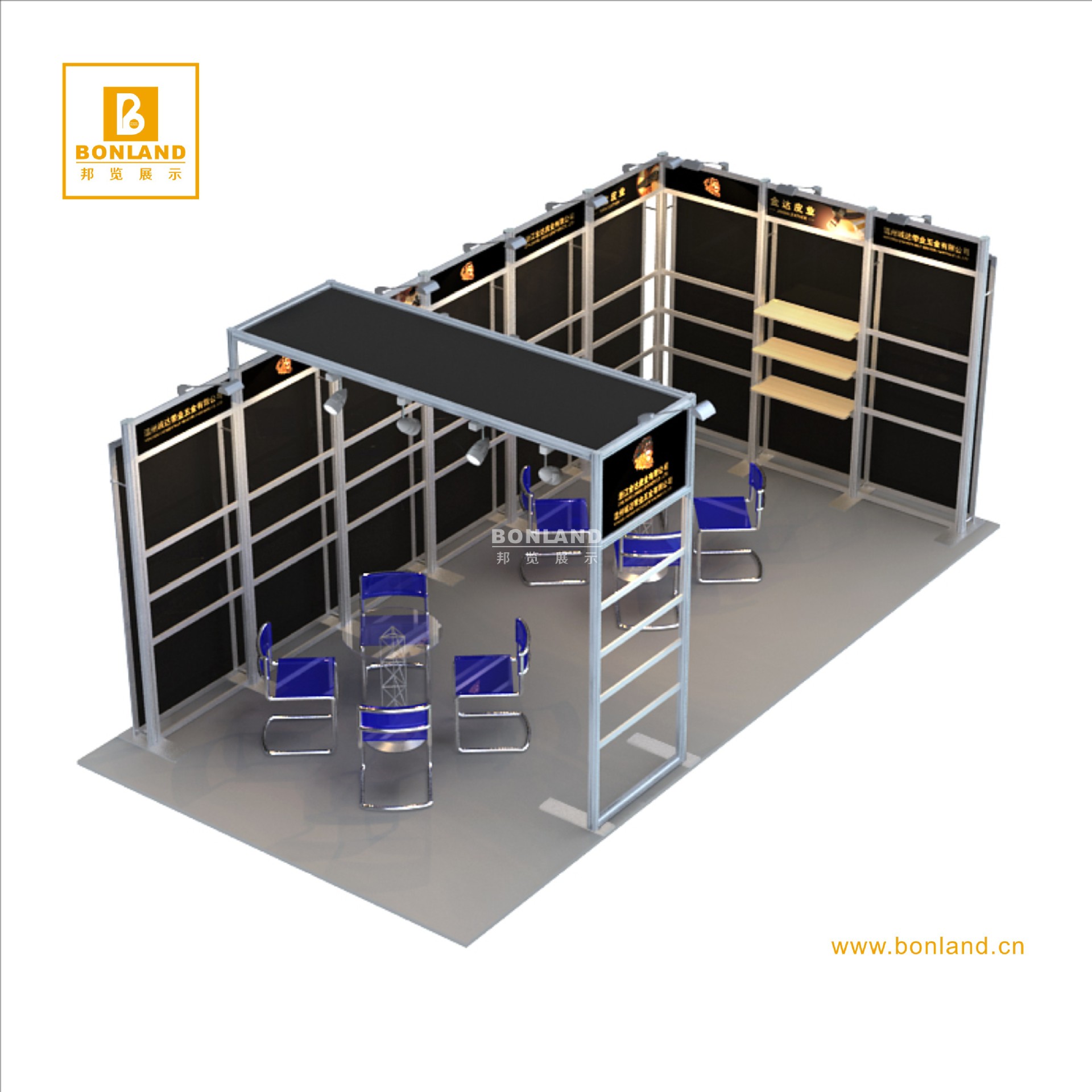 展览特装3x6展位展架 便携式铝合金展架 快捷拆装式展架