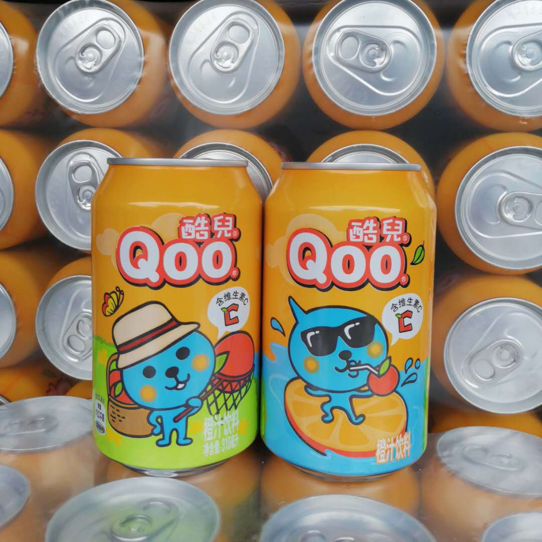 coca-cola/可口可乐酷儿橙汁310ml*24罐 含维生素c休闲果汁饮品