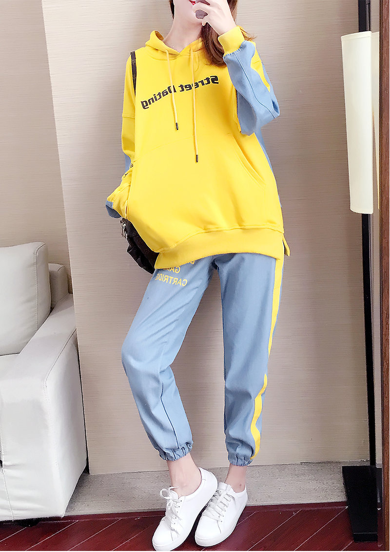2019秋季牛仔裤女韩版休闲运动服卫衣套装时尚两件套2019807