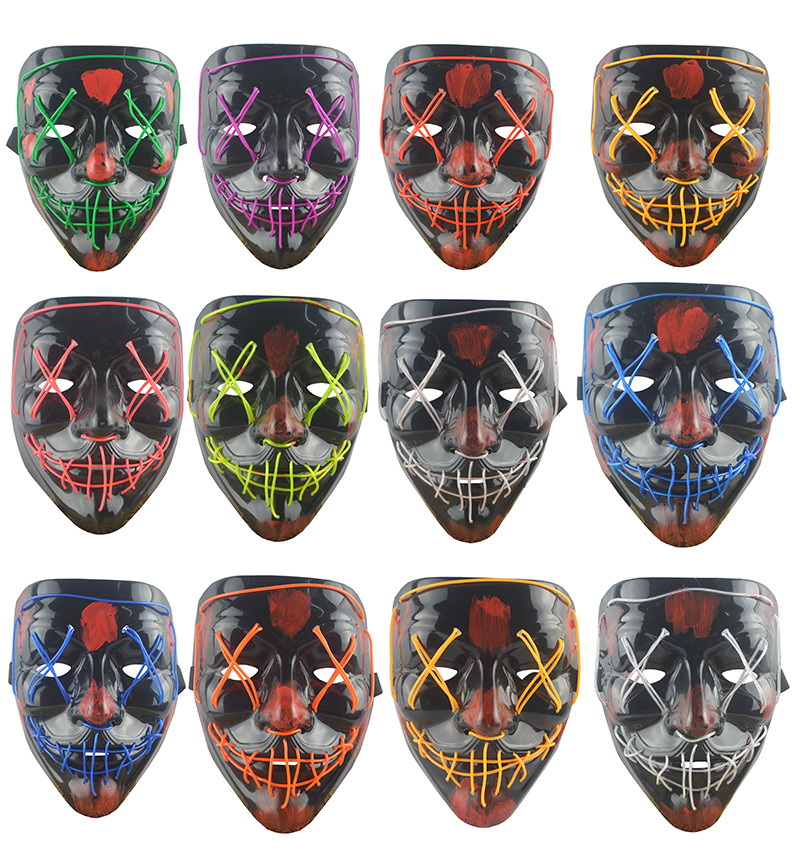 万圣节舞会派对面具 冷光线发光面具v字面具仇杀面具舞蹈表演面具