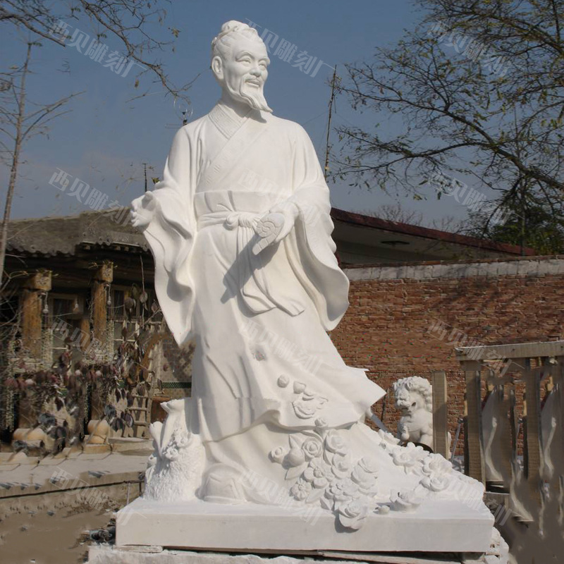 大理石四大天王人物雕像定制 工厂直销广场景区石雕石材神像制作