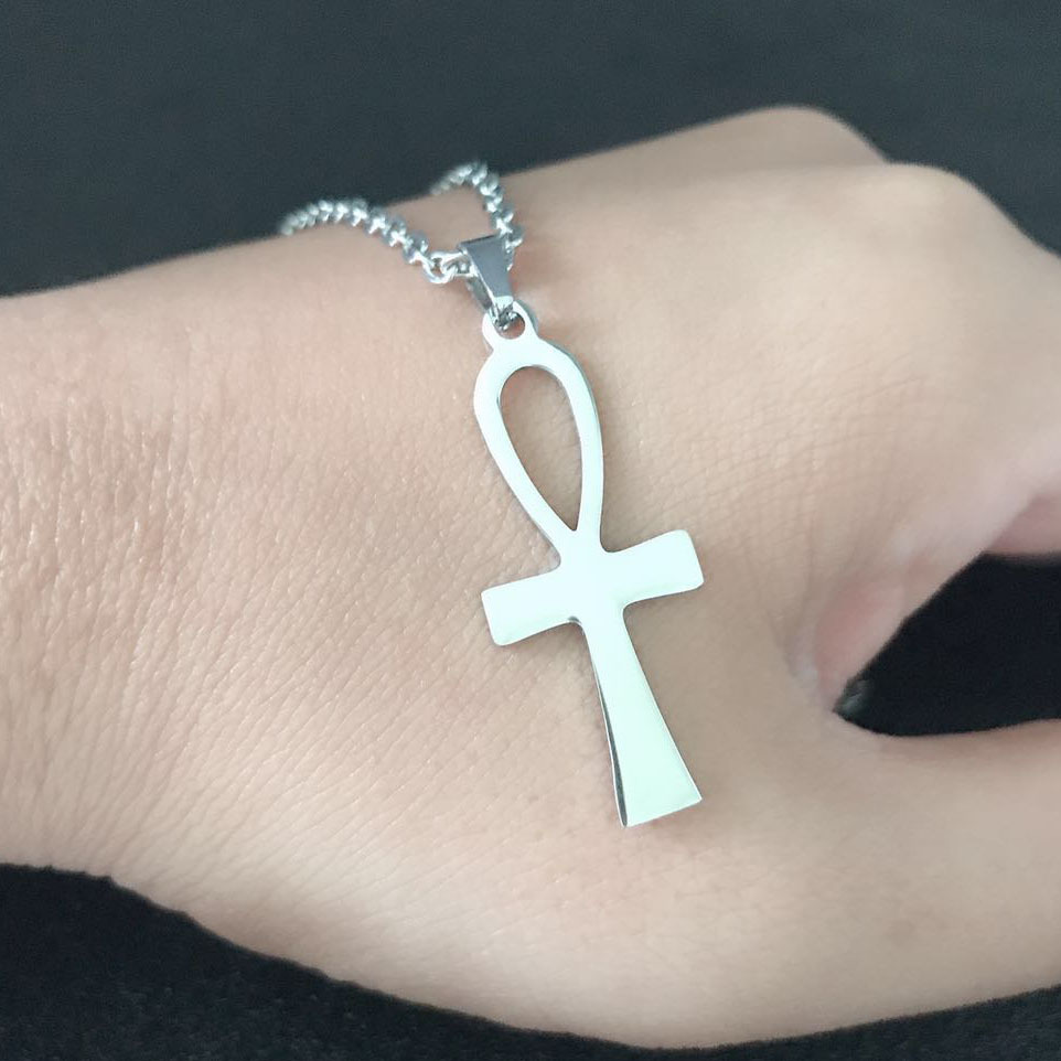 古埃及神秘符合安卡标志十字架吊牌 平安项链不锈钢饰品厂家批发