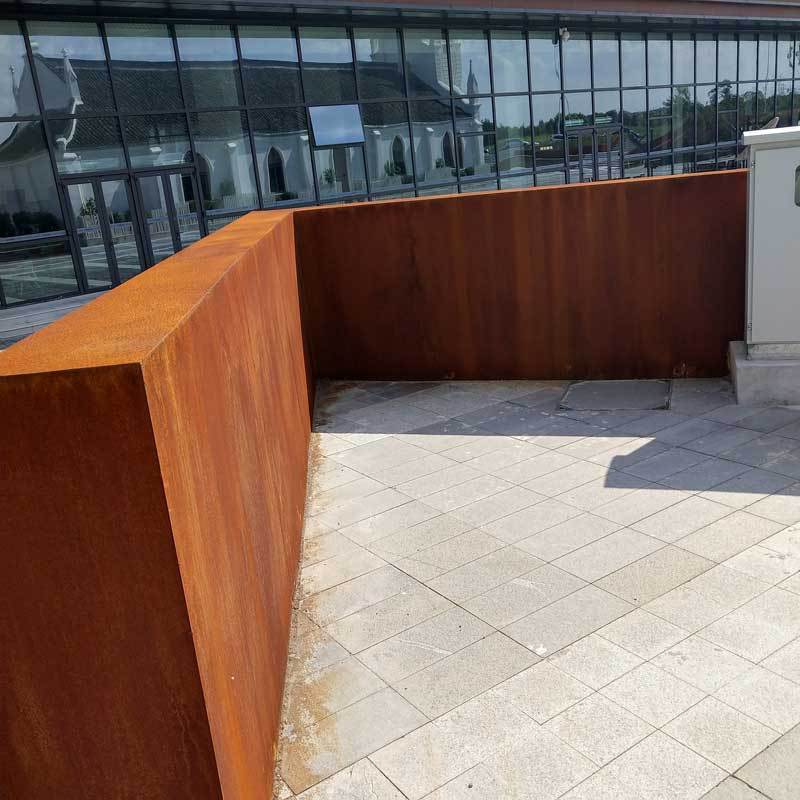 锈钢板建筑结构墙 花池挡墙上海耐候钢绿化工程安装锈板钢结构