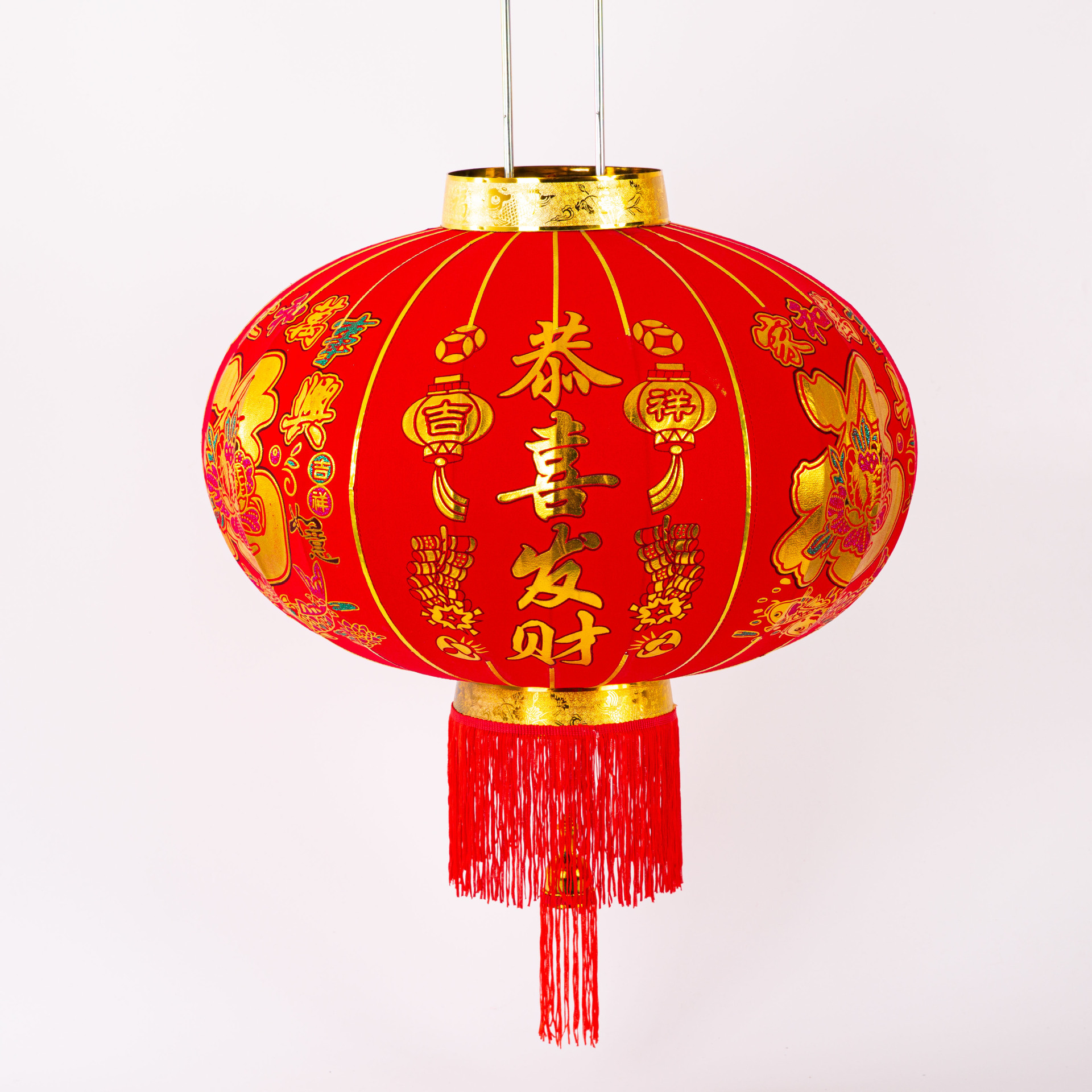 2020喜庆春节灯笼大红植绒布烫金福字阳台灯笼义乌厂家直销批发