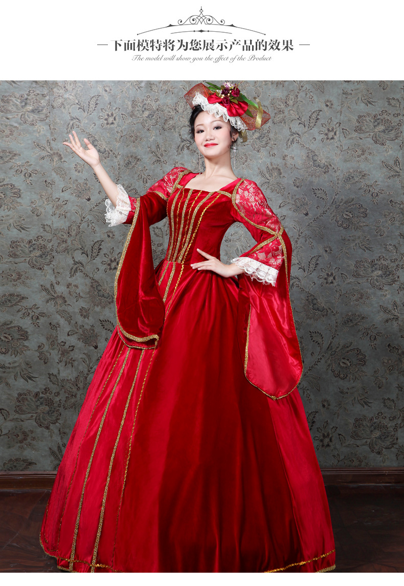 欧式宫廷公主裙装模特话剧舞台演出礼服装皇后服装女晚会歌剧舞蹈