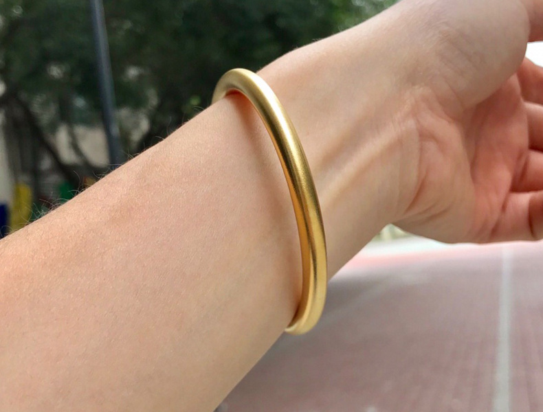 2019新款承系列金光圈手镯磨砂工艺黄金999仙丽珠宝