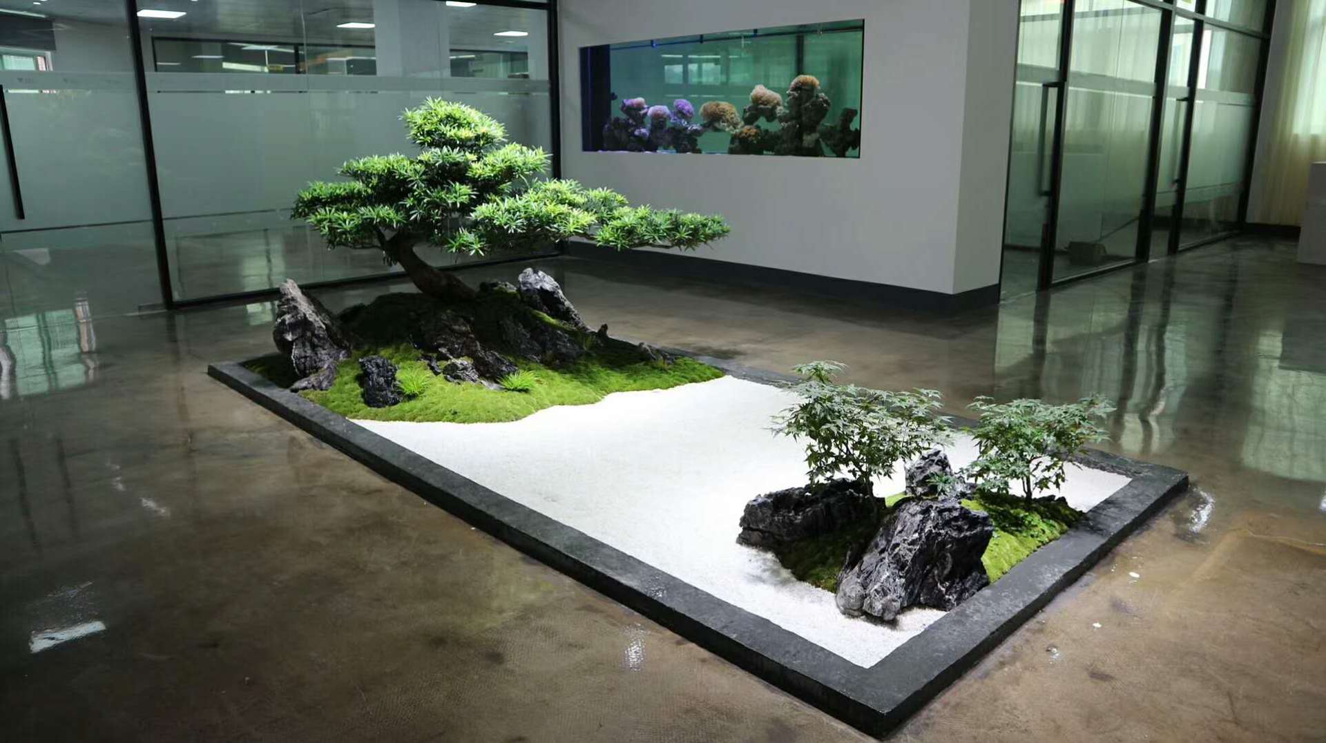 峰景园林景观创意小摆件小盆景青龙石 黑色带白纹仿真石头青龙石