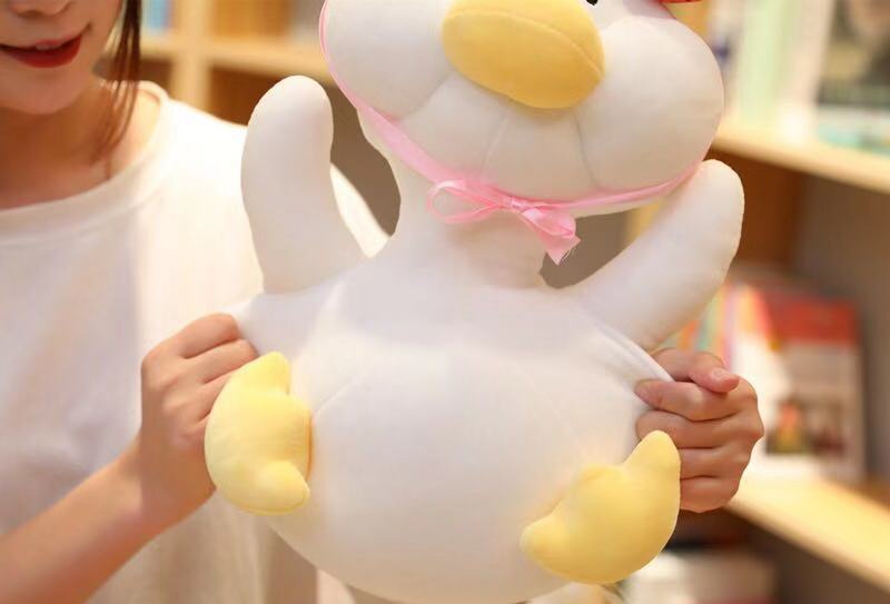 快手抖音网红玩偶可爱少女心加油鸭8寸25cm丑萌抓娃娃机公仔批发