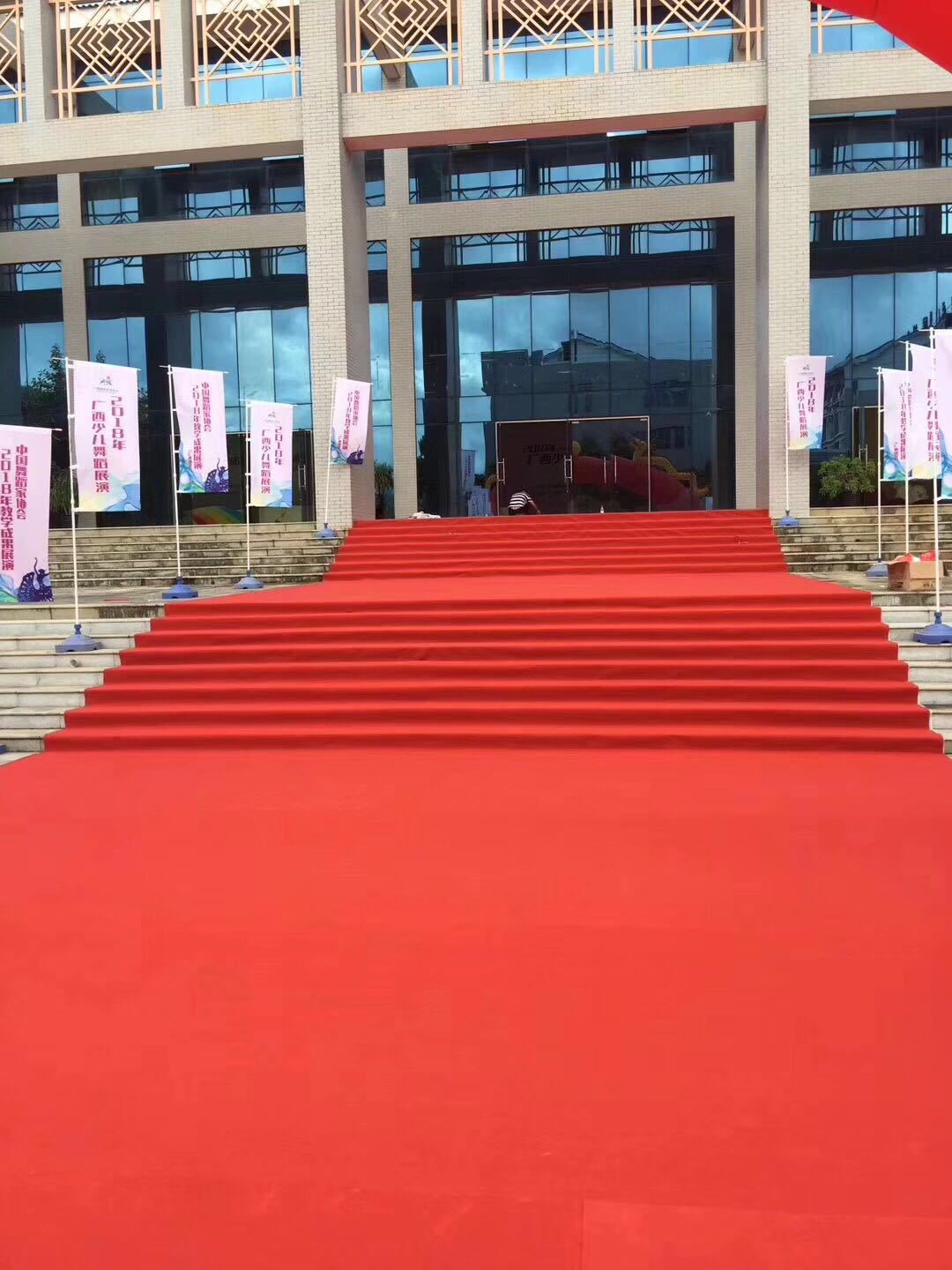 加厚拉绒红地毯结婚酒店楼盘开业迎宾庆典展会地毯舞台工程展厅会