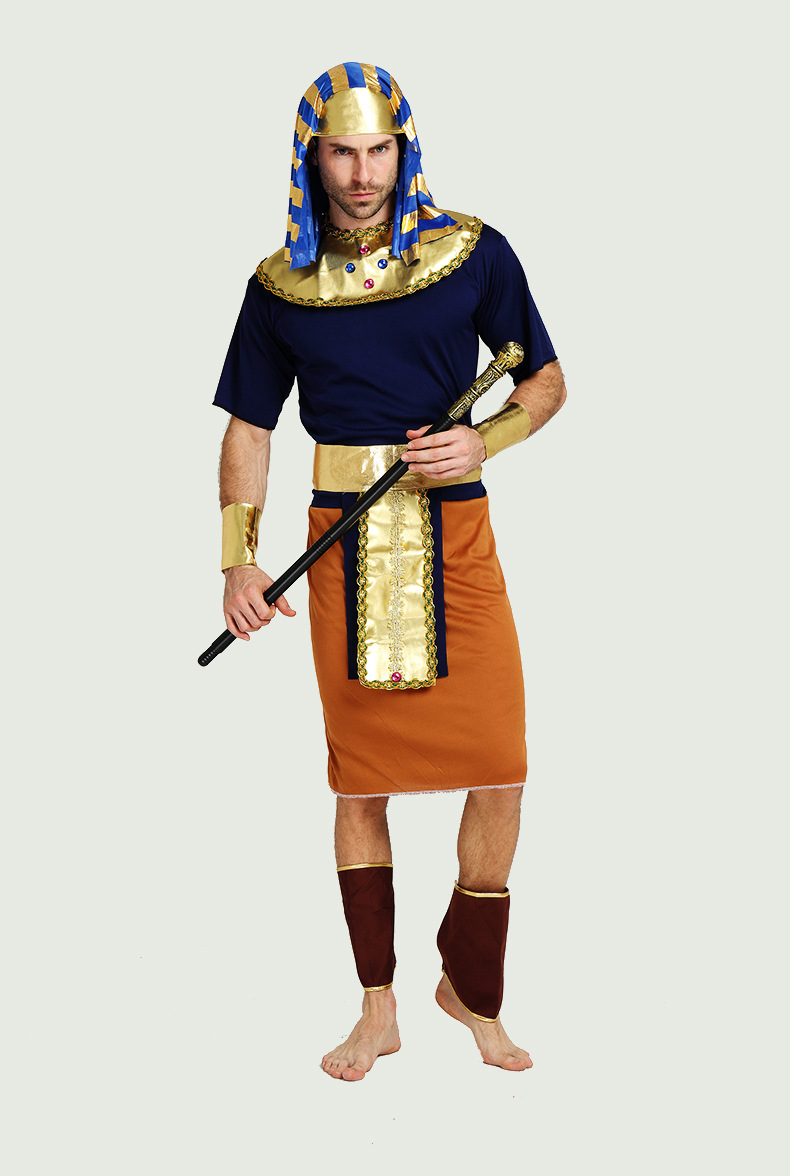 万圣节化妆舞会成人男埃及橙色裤ds演出服装话剧舞台剧角色表演服