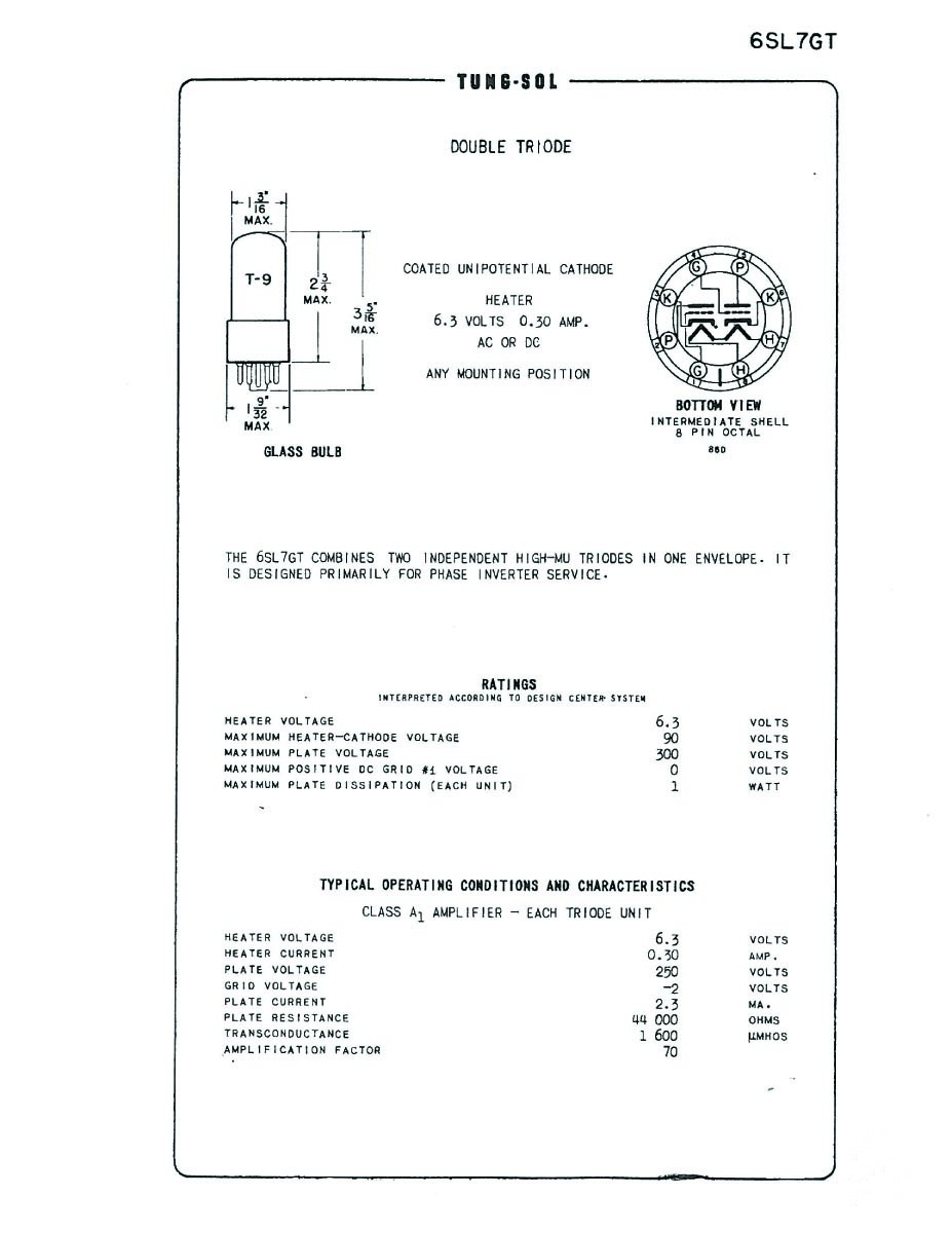 俄罗斯电子管天梭tung-sol 6sl7gt 代6n9p 6sl7 精密配对