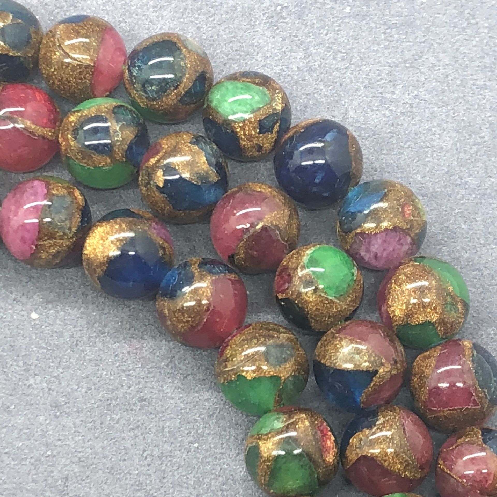 6色红绿天然金彩石散珠水晶圆珠子 手工diy饰品手链项链配件配珠