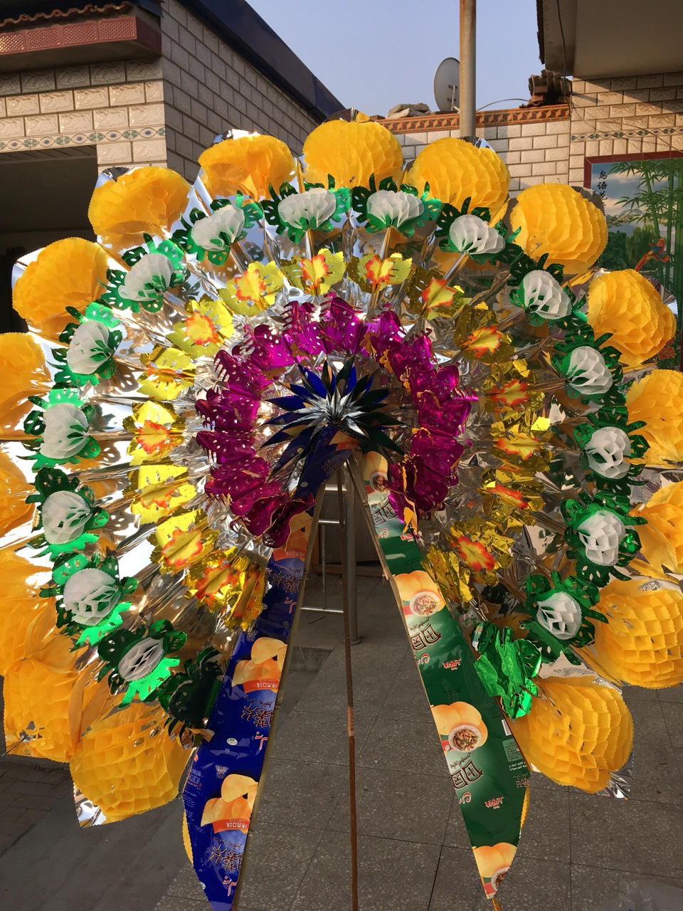8米带架子亮花圈殡葬用品祭祀用品