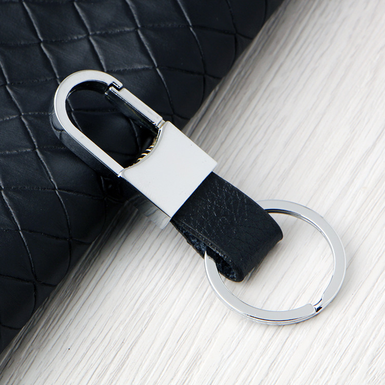 High-End Men's Keychain Leather Keychain Metal Keychains Activity Small Gift Factory Direct Sales