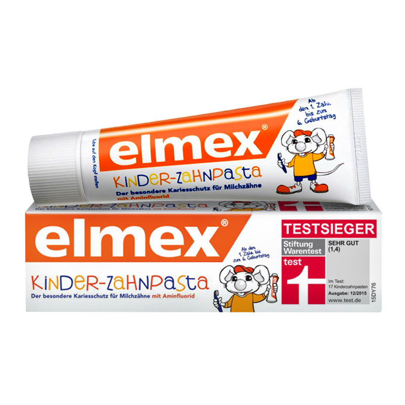 Imported German Elmex Emeishi Baby Toothpaste Breast Teeth Fluoride Fruit Children Daily Cleaning Oral Cavity 50ml