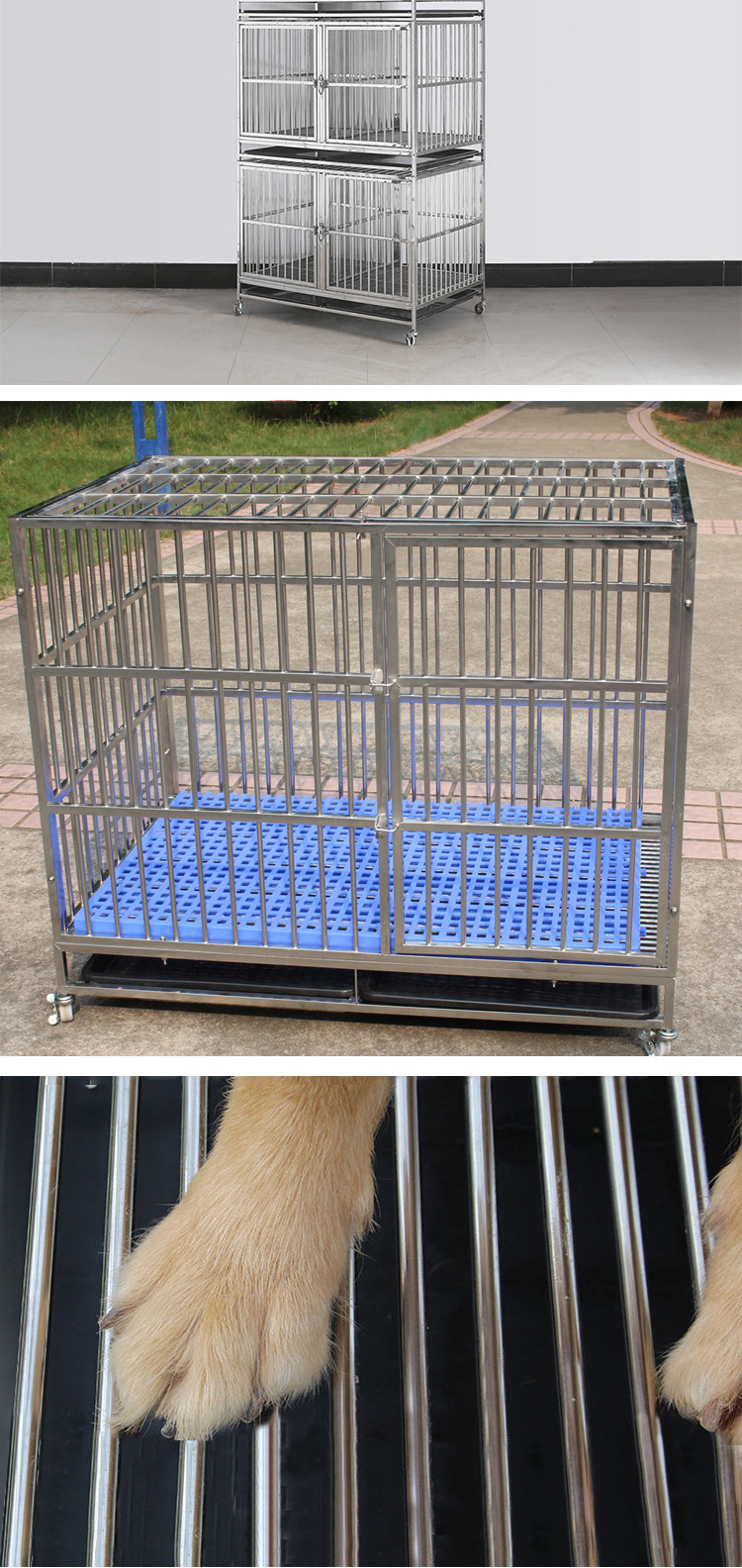 组装不锈钢狗笼子中大型犬拉布拉多金毛德牧萨摩泰迪狗笼