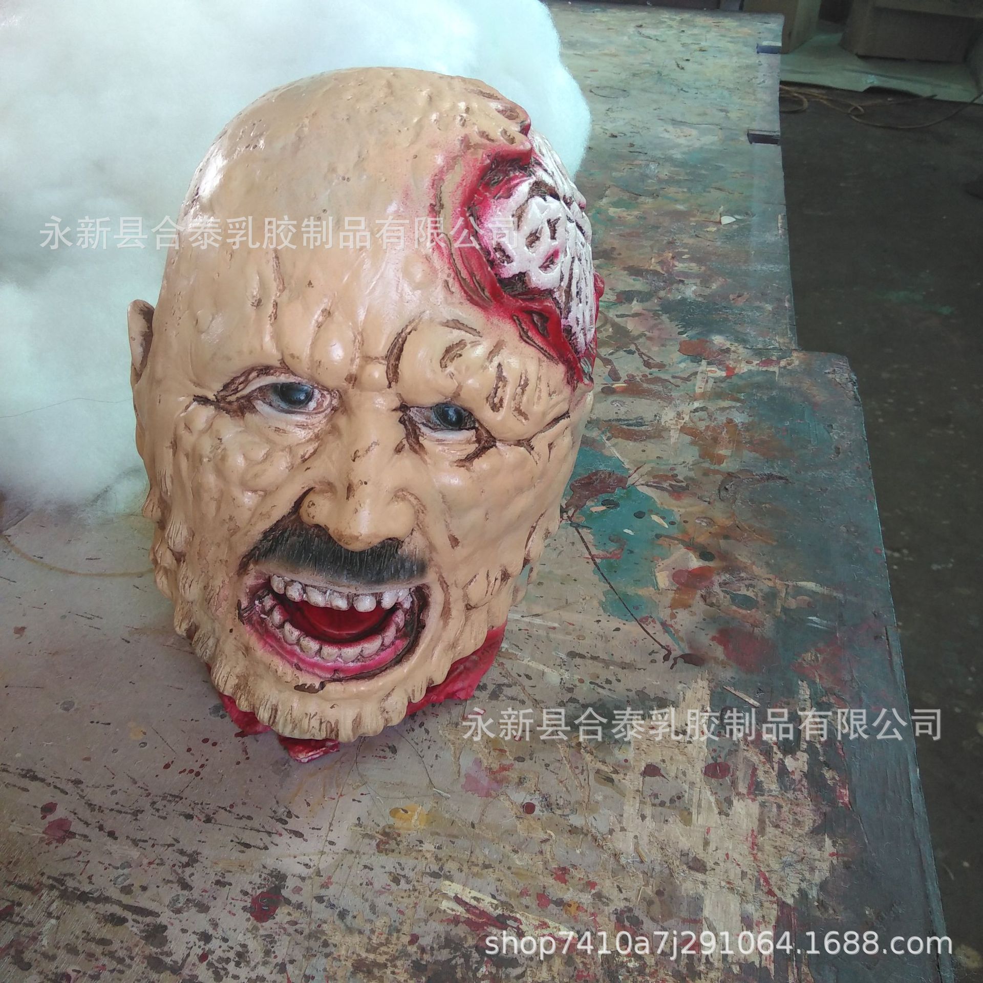 万圣节恐怖人头密室逃脱鬼屋腐烂僵尸丧尸鬼头整蛊道具