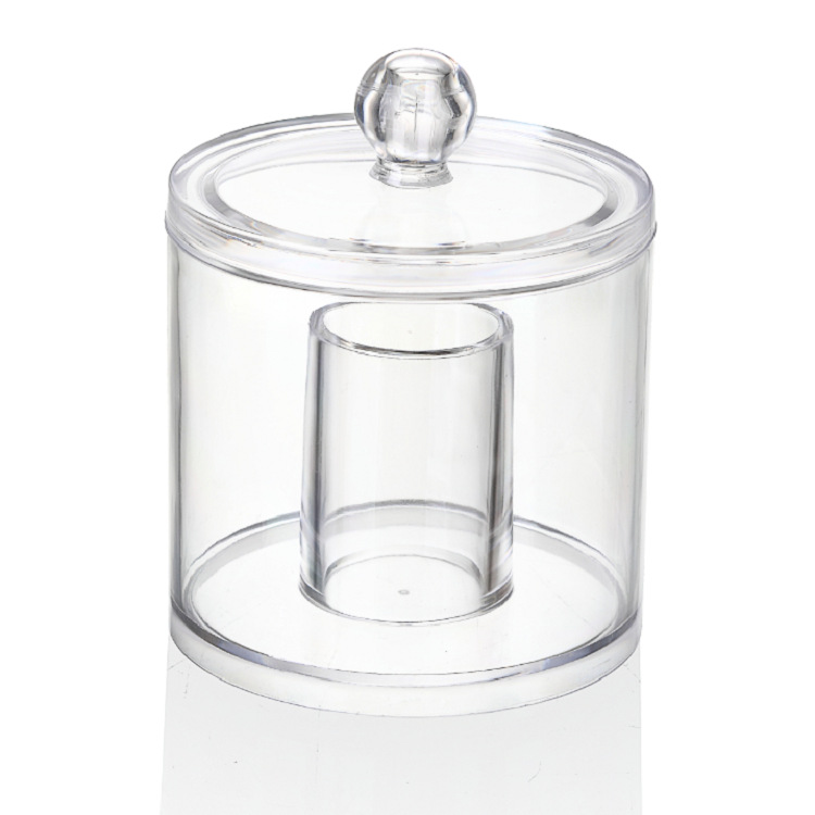 Xiangxingyuan Transparent Plastic round Cosmetic Case High Quality Jewelry Box Cotton Swab Makeup Cotton Box Storage Box