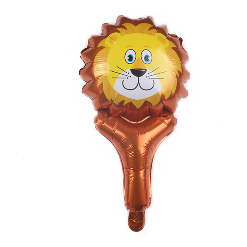 New Cartoon Animal Hand Stick Aluminum Film Balloon Cartoon Tiger Umbrella Rib Racket Come on Thunder Sticks Balloon Wholesale