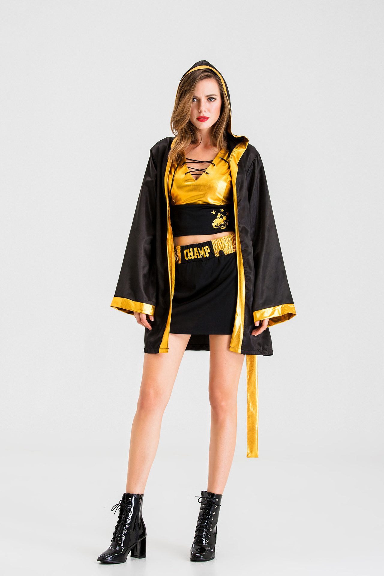 万圣节成人女战士战袍 拳击手cosplay服装披风斗篷举牌手演出服