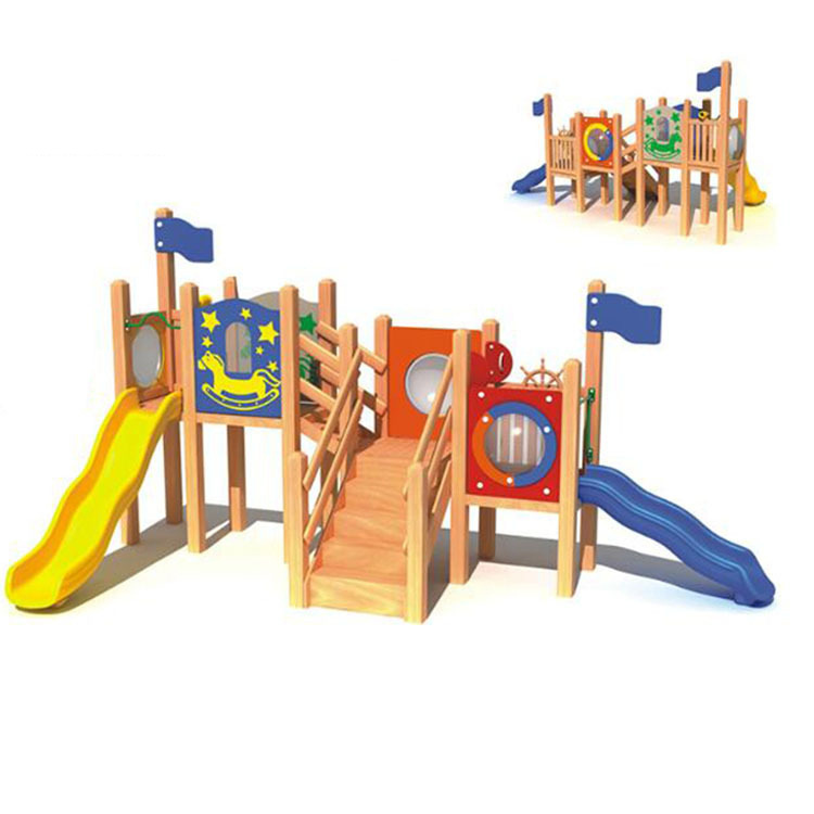 儿童室内木制滑梯肯德基餐厅4s店商城超市幼儿园滑梯酒店木质滑梯