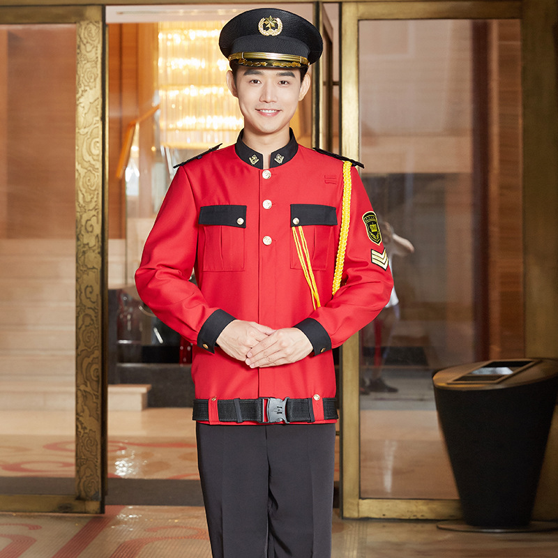 酒店迎宾门童工作服男接待泊车行李员秋冬装长袖乐队鼓号手演出服