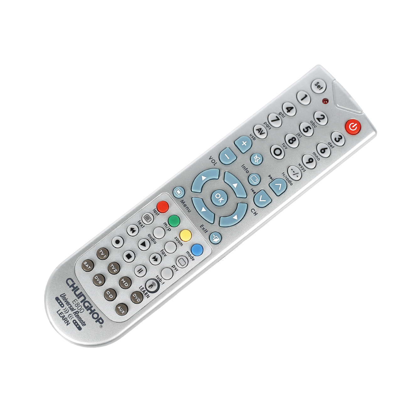 带学习万能八合一遥控器英文版多功能chunghop众合e800 tv dvd