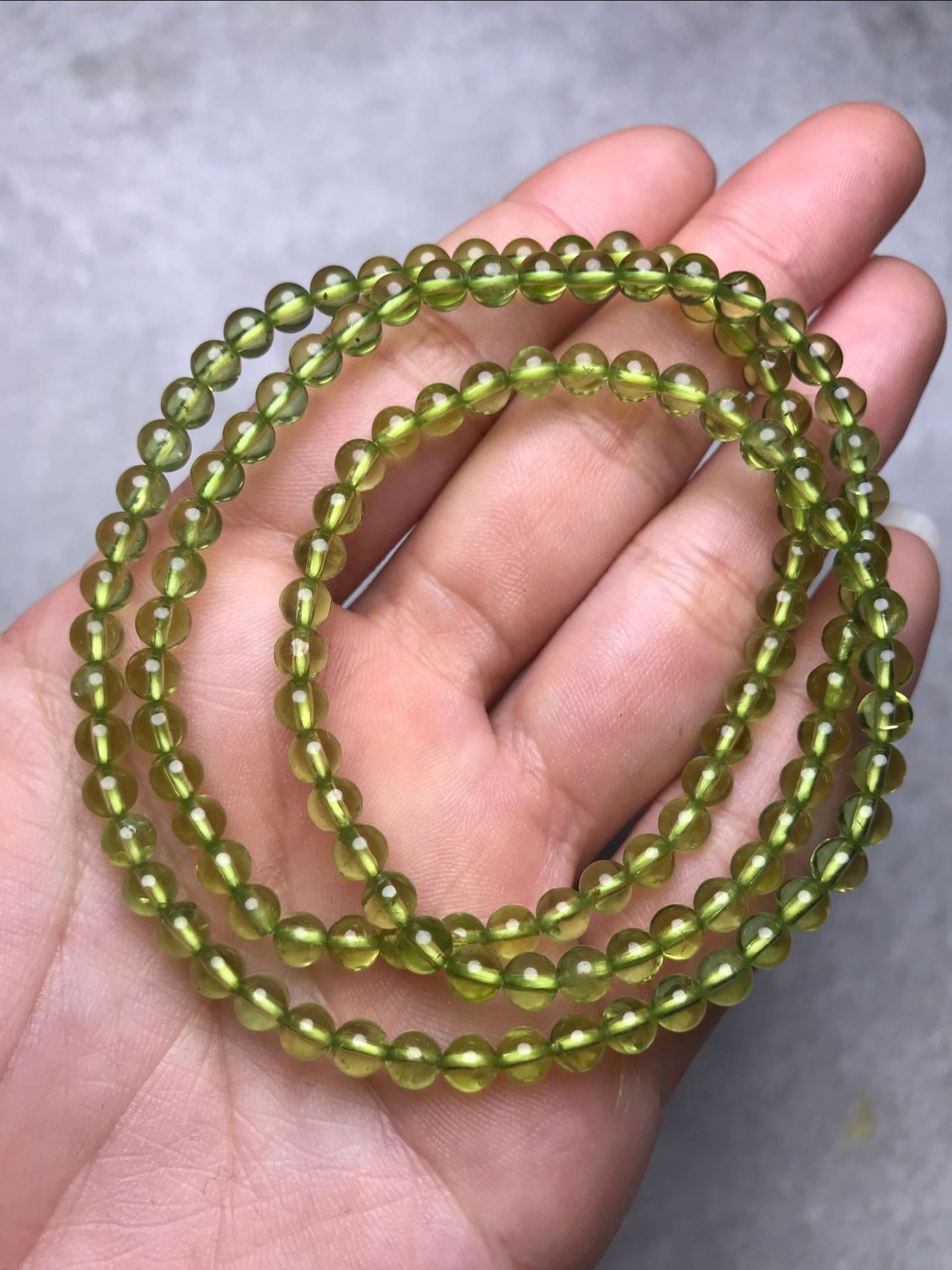 天然橄榄石三圈手链 女款多圈手串民族风饰品毛衣链 厂家批发