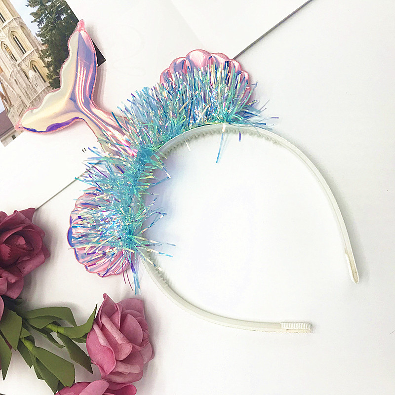 Night Market New Mermaid Cute Headband Scale Tail Sequined Headband Stage Performance Mermaid Exquisite Head Buckle