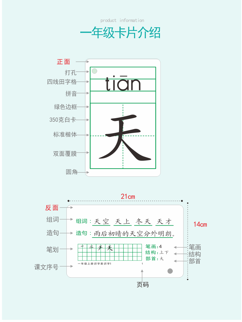 蒙育2022部编rj一二年级识字卡片教学田字格拼音组词生字卡片教具