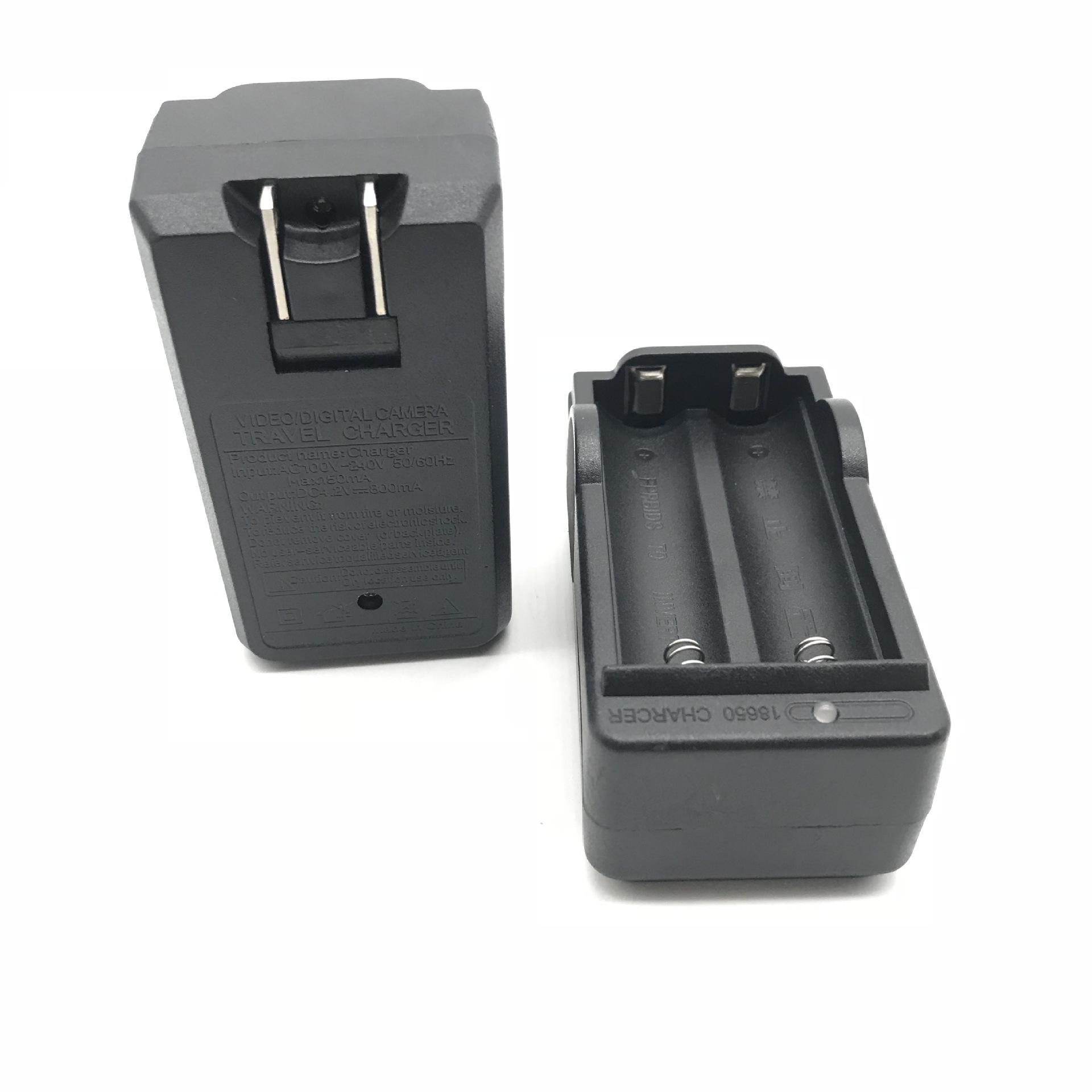 厂家直销18650充电器带ic 双槽锂电池充电器 扁插3.7v4.2v 800ma