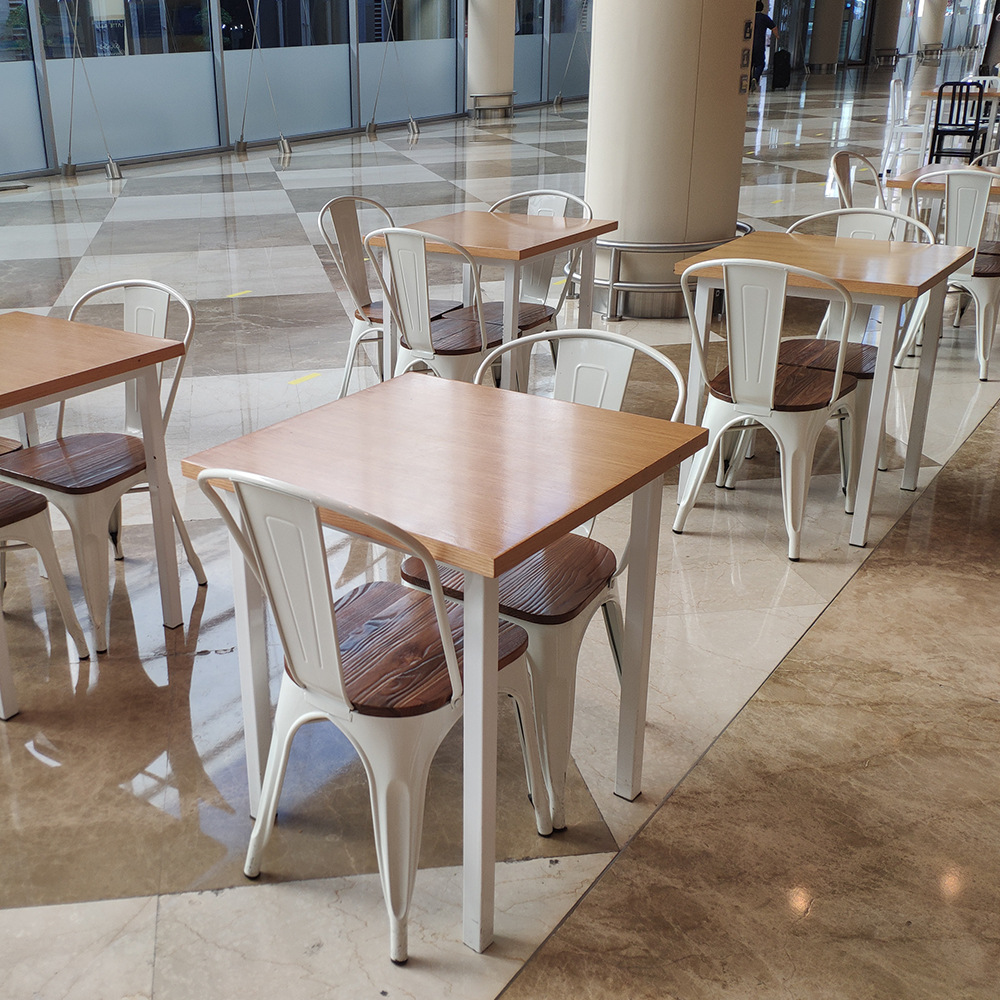 中山厂家直销金属餐桌椅组合工业风餐桌餐饮店奶茶店快餐厅桌椅