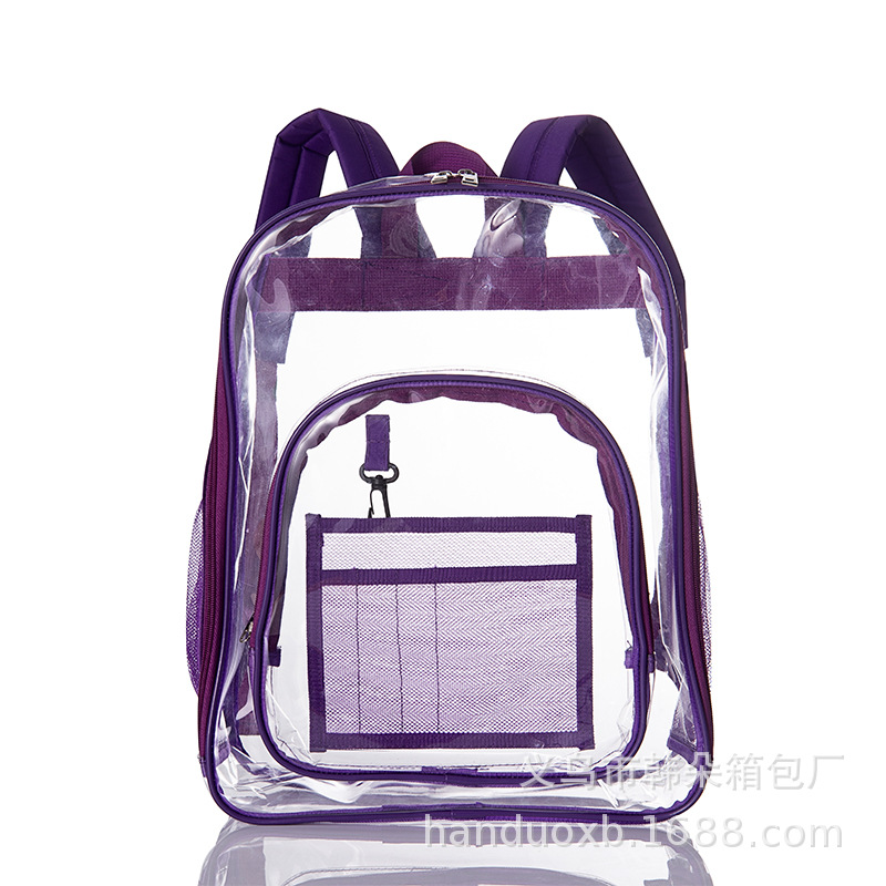 Cross-Border Amazon Environmental Protection Pvc Transparent Backpack Fashion Waterproof Student Schoolbag Transparent Bag Gel Bag