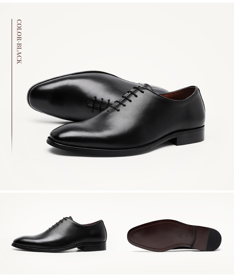 2019皮鞋男真皮 手工擦色皮鞋 正装皮鞋 系带皮鞋商务男鞋职业装