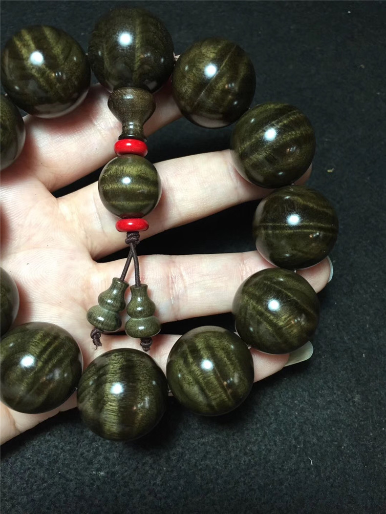 四川乌木金丝楠阴沉木手串 绿料满水波果香味男士diy手串厂家批发