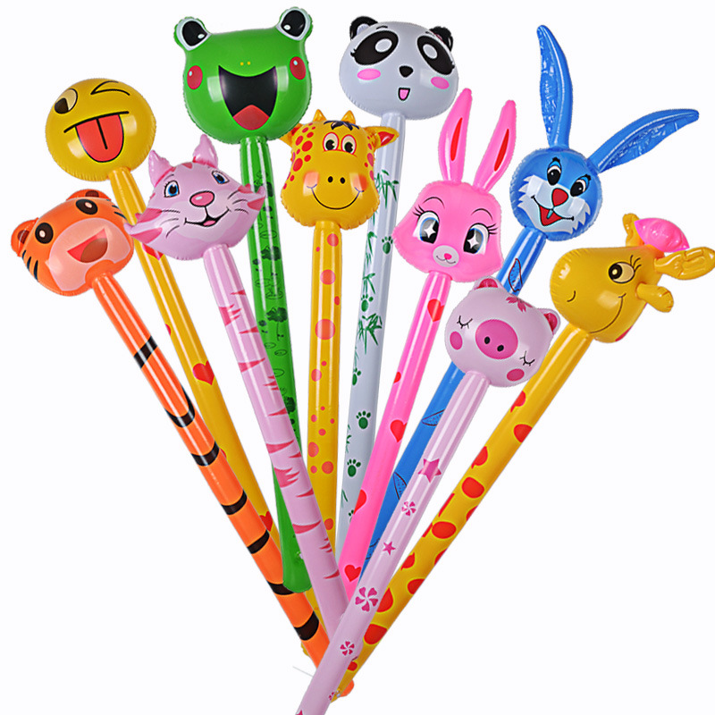 Pvc Children's Inflatable Toys Animal Head Long Stick Wholesale Inflatable Stick Animal Stick Giraffe Promotional Gifts